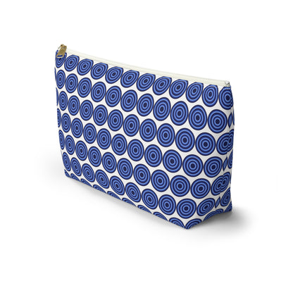 Colorful Circles - Blue - White - Accessory Pouch w T-bottom