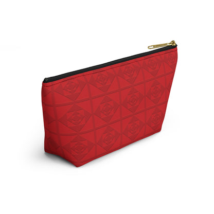 Embossed Geometric Pattern - Accessory Pouch w T-bottom