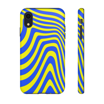 Retro wavy - yellow and blue - Tough Cases