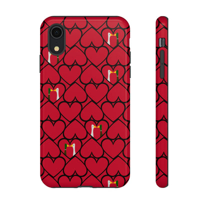 Ducks in hearts - Fire Engine Red c8092e - Tough Cases