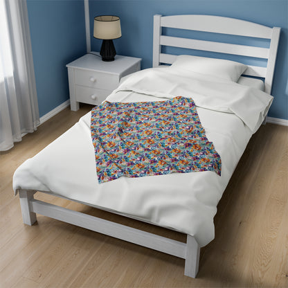 Wild Flowers - AI Generated - Velveteen Plush Blanket