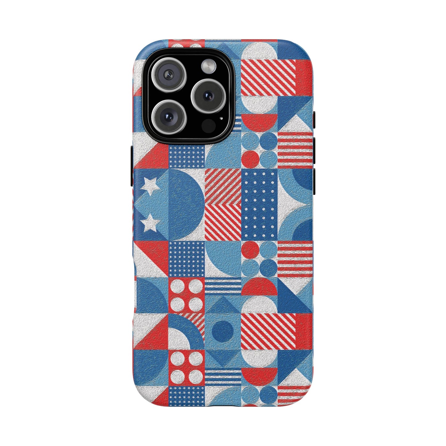 Red White and Blue Bold Pattern - BIG - Oil Paint Texture - Tough Cases