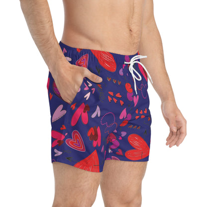 Hearts Doodles - Ultramarine 160987 - Swim Trunks