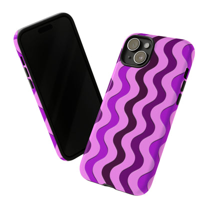 Vertical retro wavy purple and pink - Tough Cases