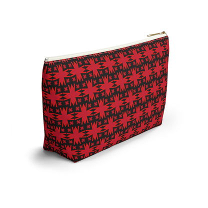 Letter Art - M - Red - Black 000000 - Accessory Pouch w T-bottom