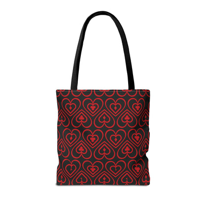 Ducks in the Deck - Red - Black 000000 - Tote Bag