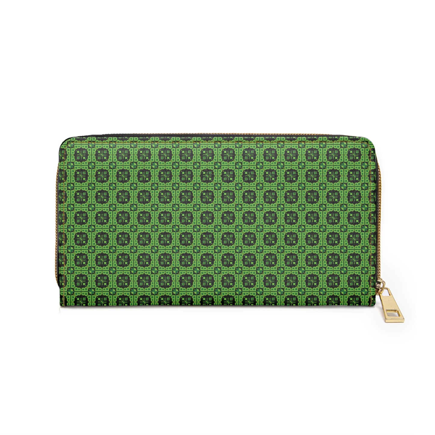 Letter Art - B - Green - Black 000000 - Zipper Wallet