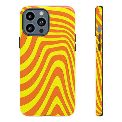 Retro wavy - yellow and orange - Tough Cases