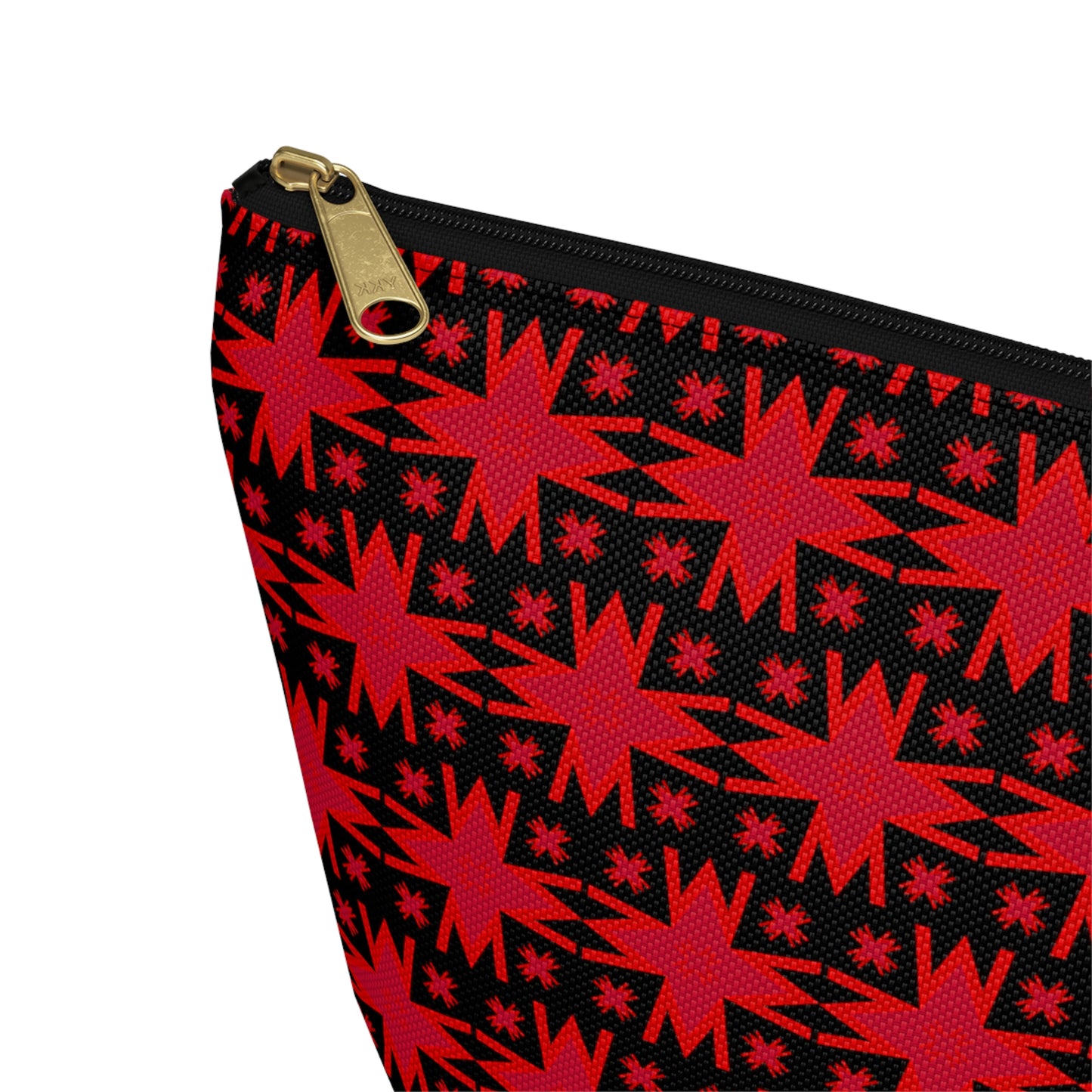 Letter Art - M - Red - Black 000000 - Accessory Pouch w T-bottom