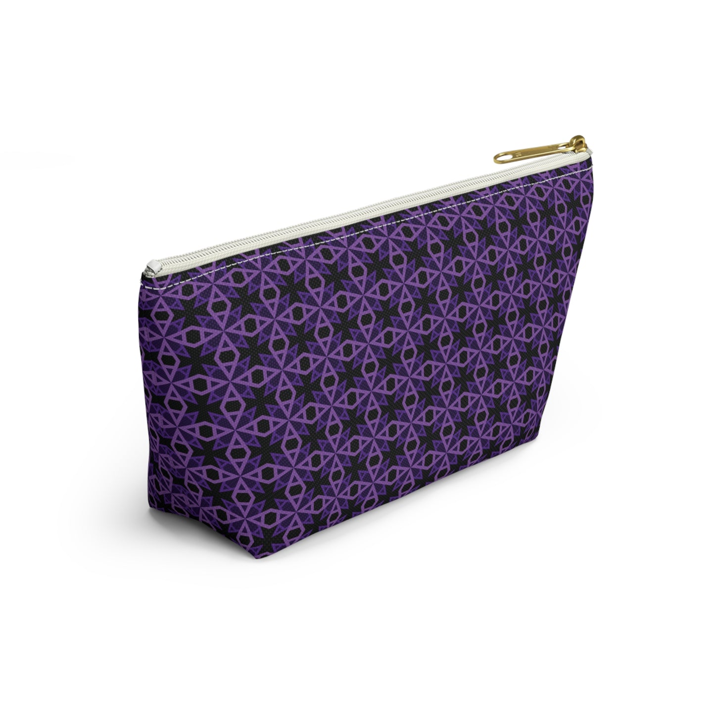 Letter Art - A - Purple - Black 000000 - Accessory Pouch w T-bottom