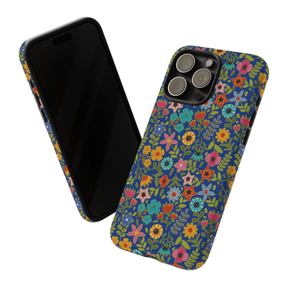 Playful Spring flowers - blue - Tough Cases