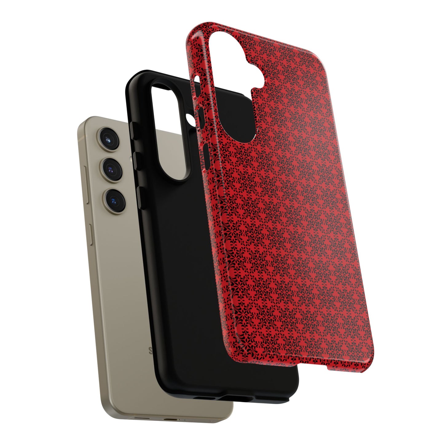 Vibrant Kaleidoscope - Black - Scarlet - Tough Cases