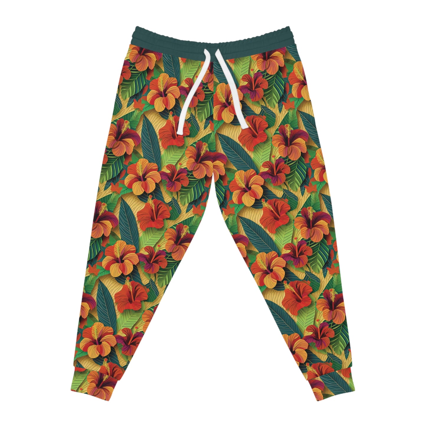 Hibiscus4 - Blue Green 12686d - Athletic Joggers (AOP)