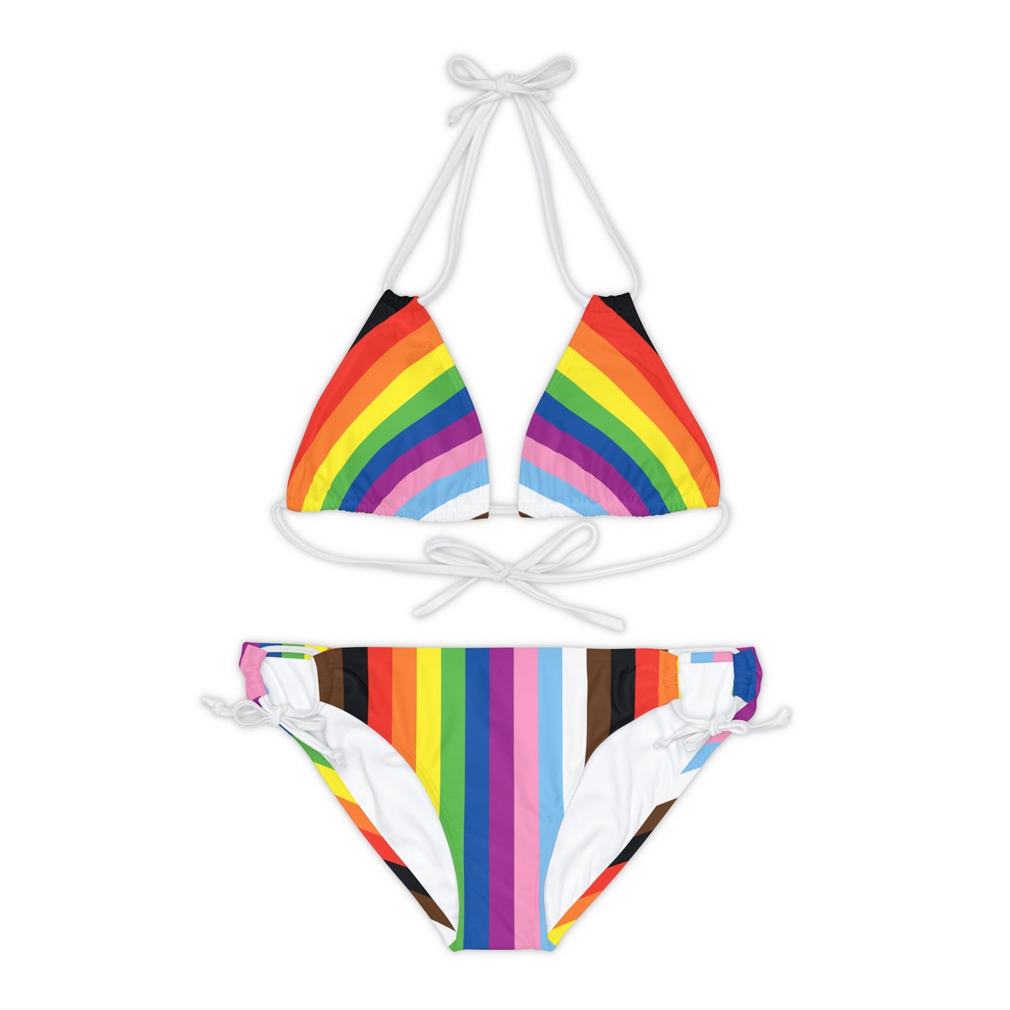 Rainbow Stripes - Pride - Strappy Bikini Set