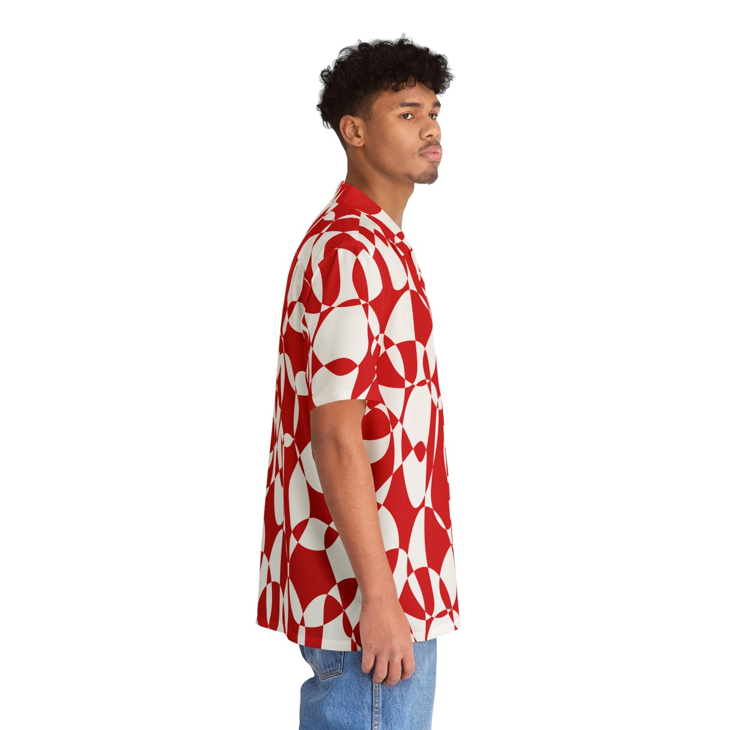 Scarlet Symphony - White - Men's Hawaiian Shirt