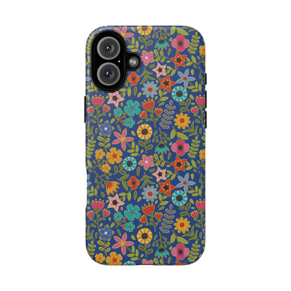 Playful Spring flowers - blue - Tough Cases