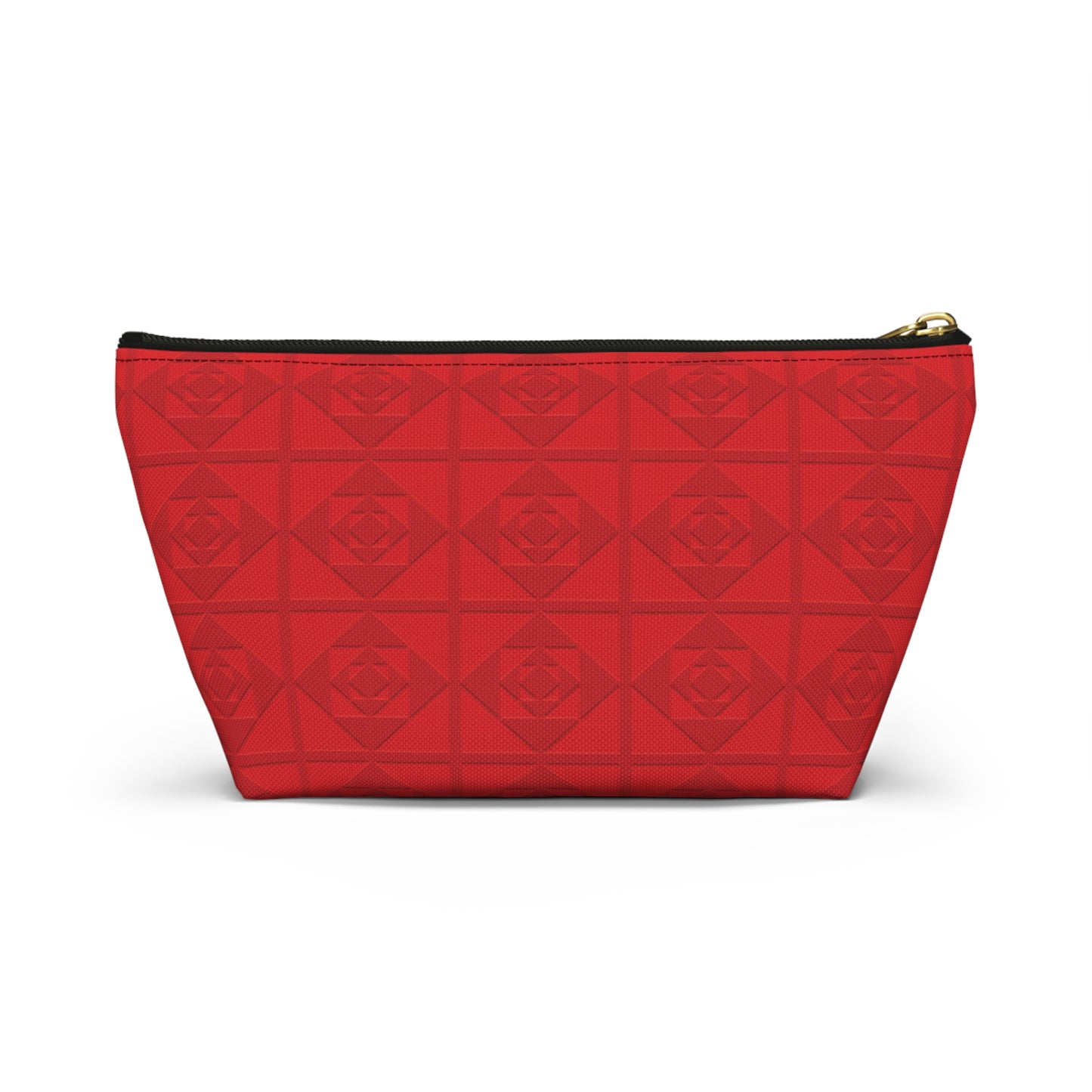 Embossed Geometric Pattern - Accessory Pouch w T-bottom