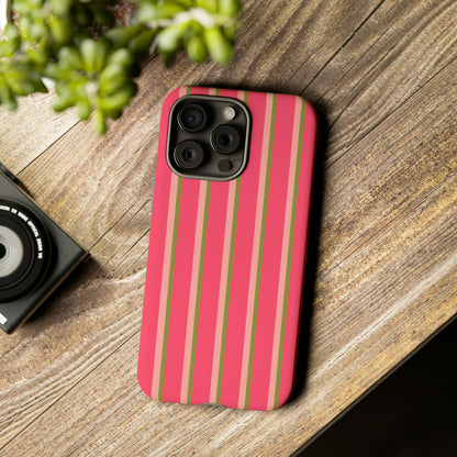 Pink and green stripes - Tough Cases