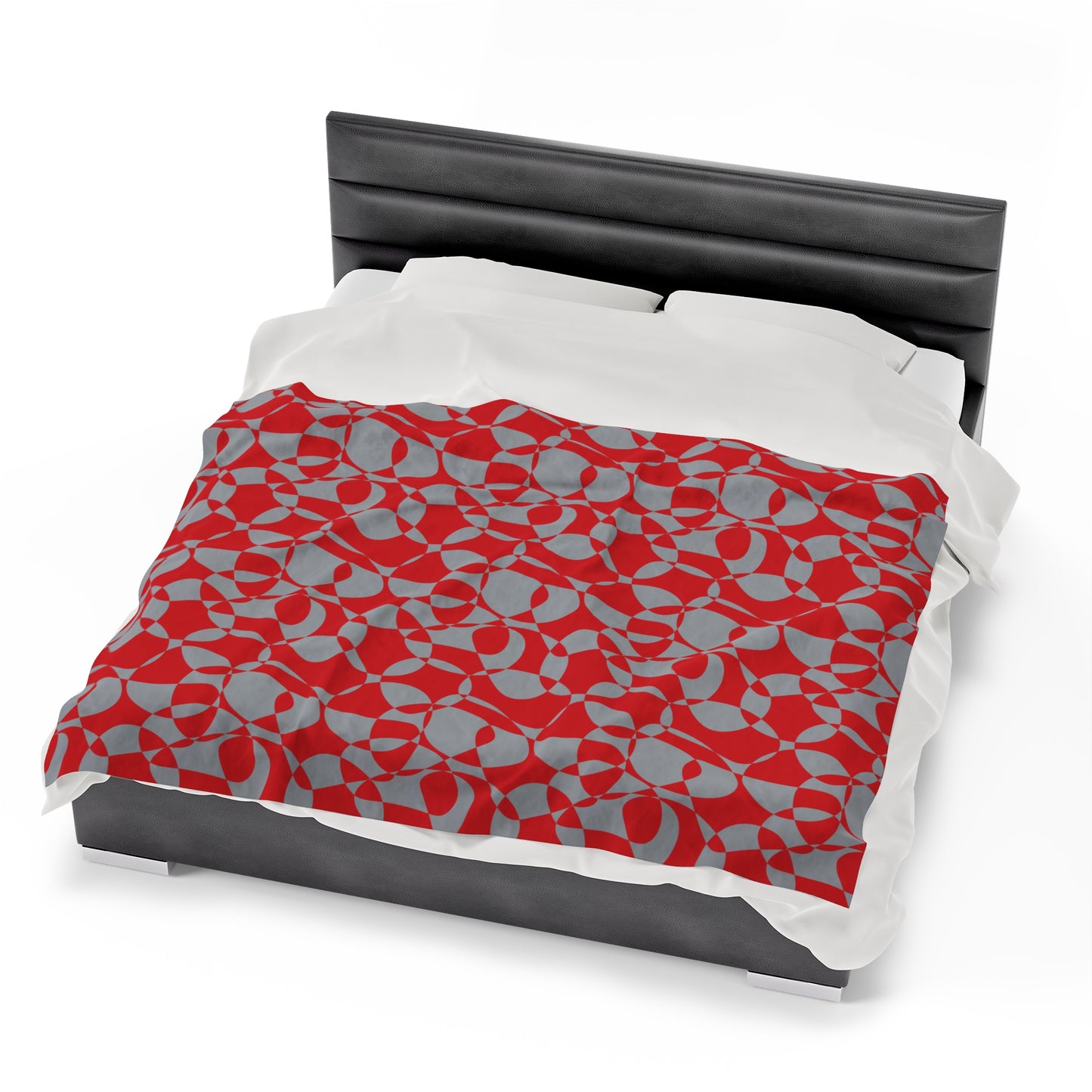 Scarlet Symphony - Gull Gray - Velveteen Plush Blanket