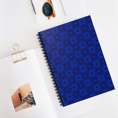 Blue Squares - Spiral Notebook - Ruled Line