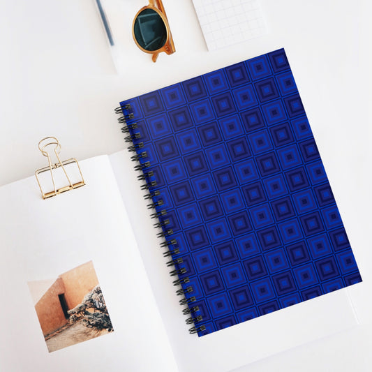 Blue Squares - Spiral Notebook - Ruled Line