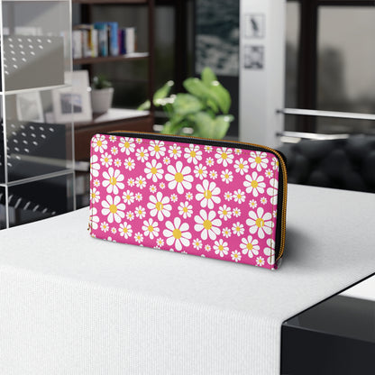 Ducks in Daisies - Mean Girls Lipstick ff00a8 - Zipper Wallet