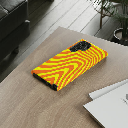 Retro wavy - yellow and orange - Tough Cases