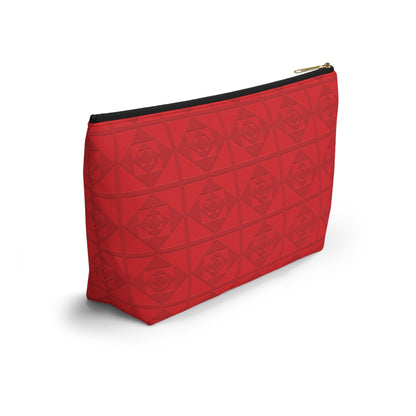 Embossed Geometric Pattern - Accessory Pouch w T-bottom