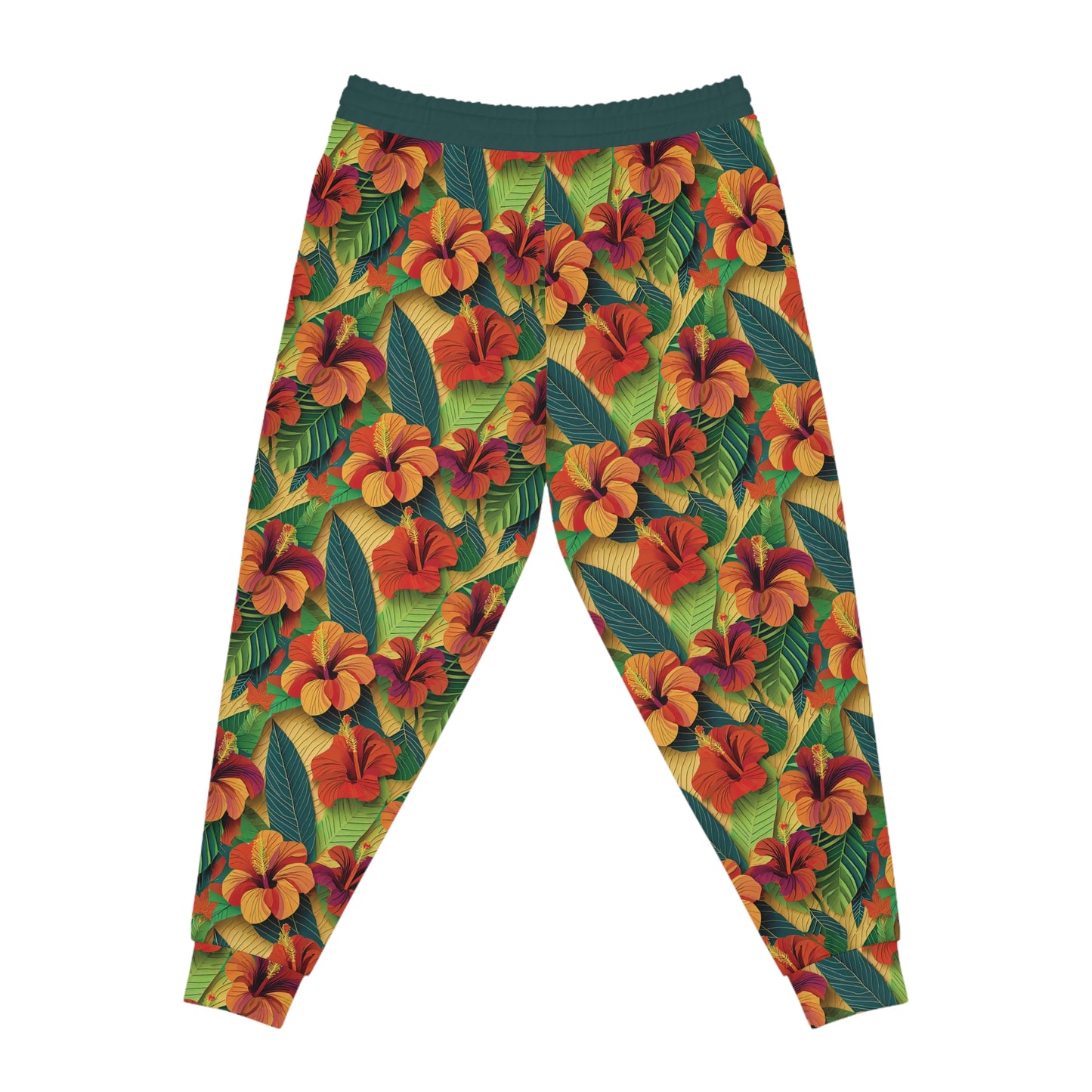 Hibiscus4 - Blue Green 12686d - Athletic Joggers (AOP)