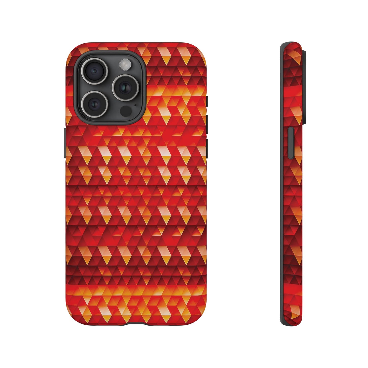 Geometric Flame - Red Triangles - Boston University Red d00000 - Tough Cases