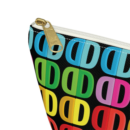 Letter Art - D - Black 000000 - Accessory Pouch w T-bottom