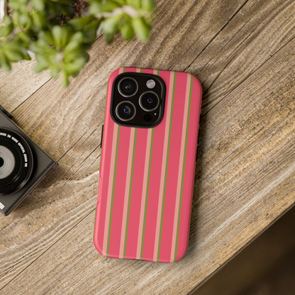 Pink and green stripes - Tough Cases