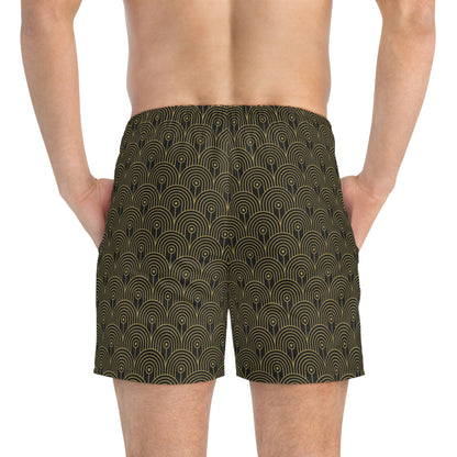 Art Deco 10 - Black 000000 - Swim Trunks