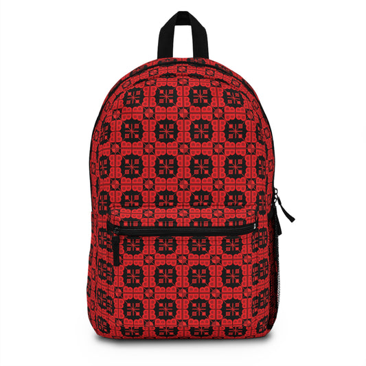 Letter Art - B - Red - Black 000000 - Backpack