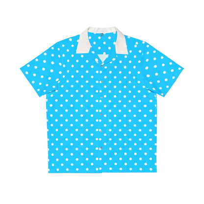 Blue with white dots - Men's Hawaiian Shirt