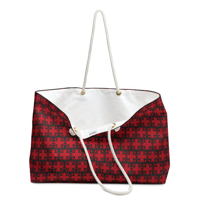 Letter Art - M - Red - Black 000000 - Weekender Bag