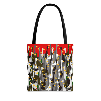 That is a LOT of Ducks! - Scarlet de0000 - Tote Bag