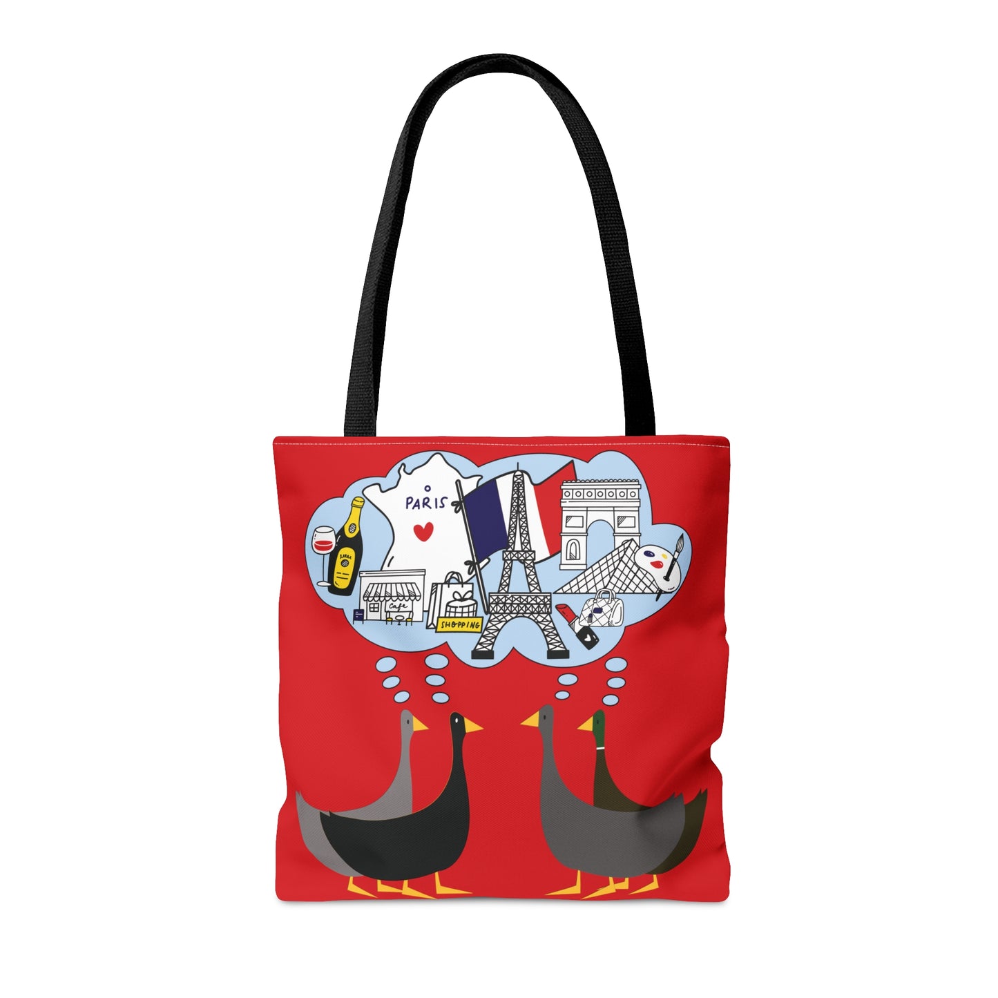 Ducks dreaming of Paris - Scarlet de0000 - Tote Bag