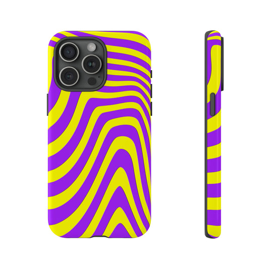 Retro wavy - yellow and purple - Tough Cases