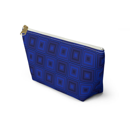 Blue Squares - Accessory Pouch w T-bottom