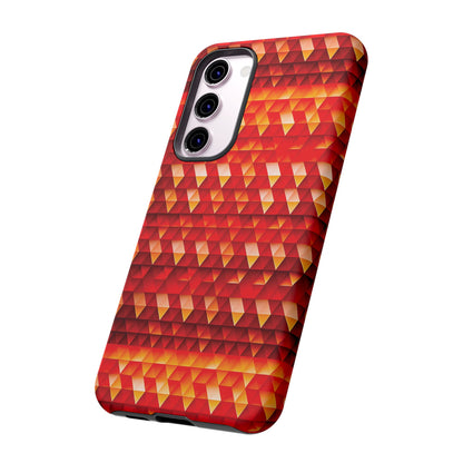 Geometric Flame - Red Triangles - Boston University Red d00000 - Tough Cases