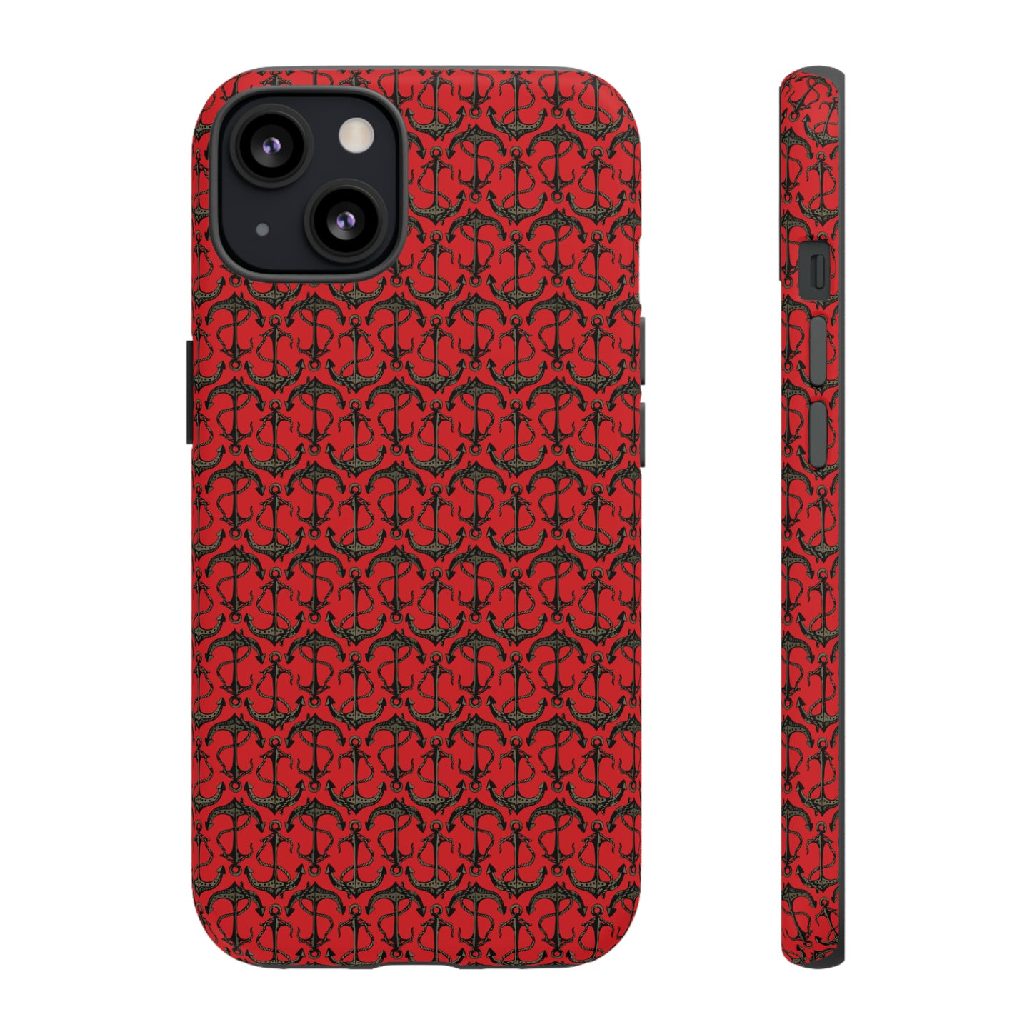 Anchors Away - Black Gray - Scarlet de0000 - Tough Cases