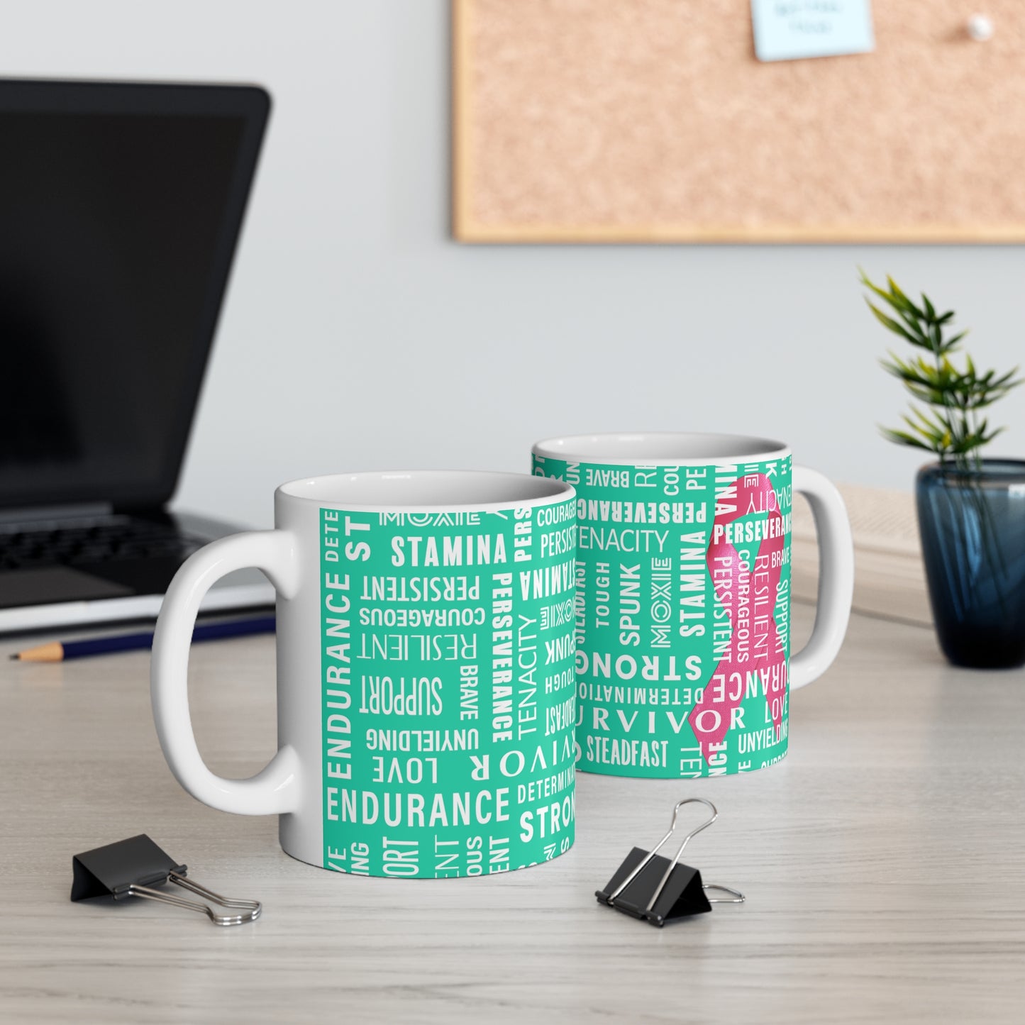 Celebrating the Survivors Supporting the Fighters - Turquoise 12d3ad - Mug 11oz