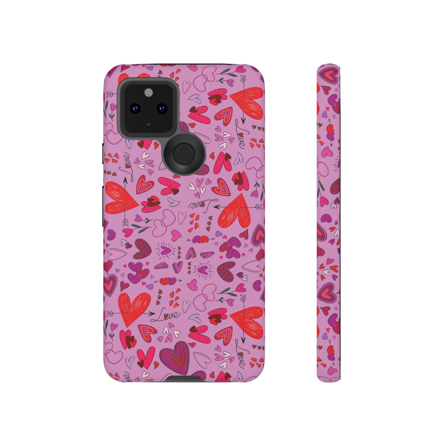 Heart Doodles - Fuschia Pink ff8eff - Tough Cases