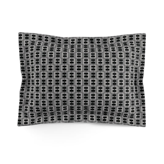 Letter Art - E - Black 000000 - Microfiber Pillow Sham