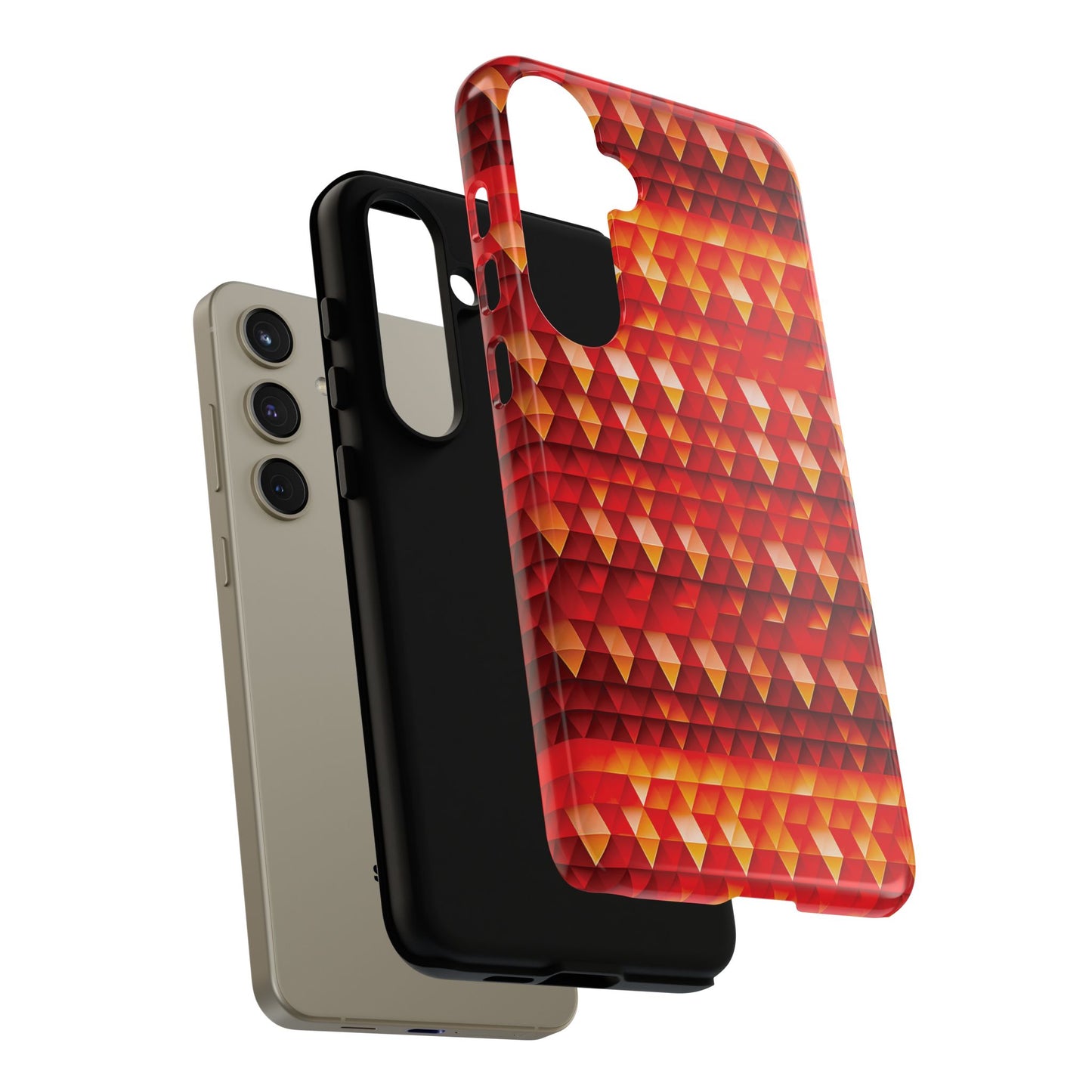 Geometric Flame - Red Triangles - Boston University Red d00000 - Tough Cases