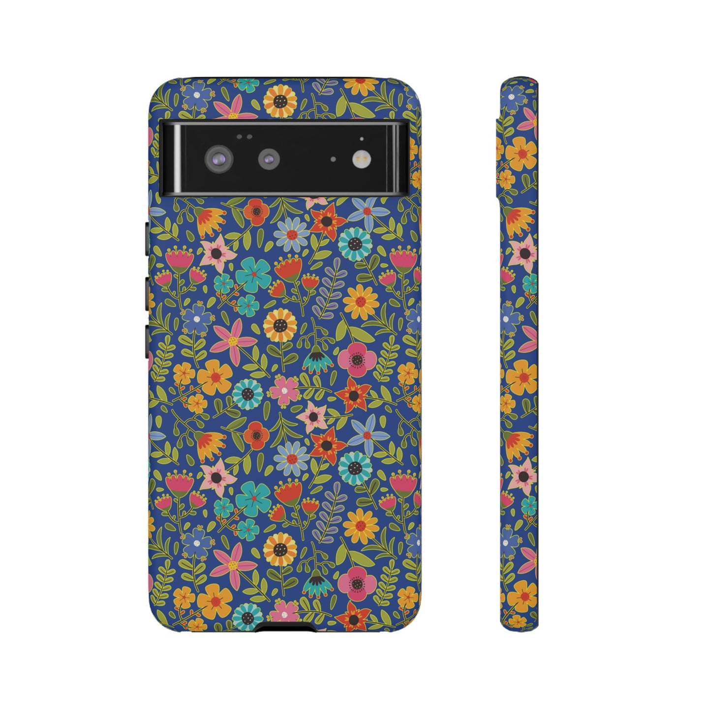 Playful Spring flowers - blue - Tough Cases