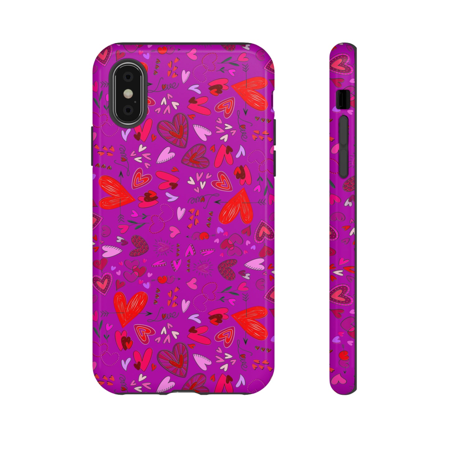 Heart Doodles - Deep Magenta B805AE - Tough Cases