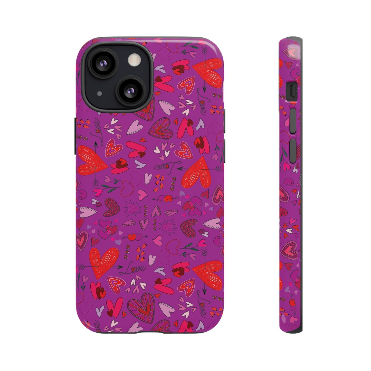 Heart Doodles - Deep Magenta B805AE - Tough Cases