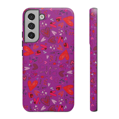 Heart Doodles - Deep Magenta B805AE - Tough Cases